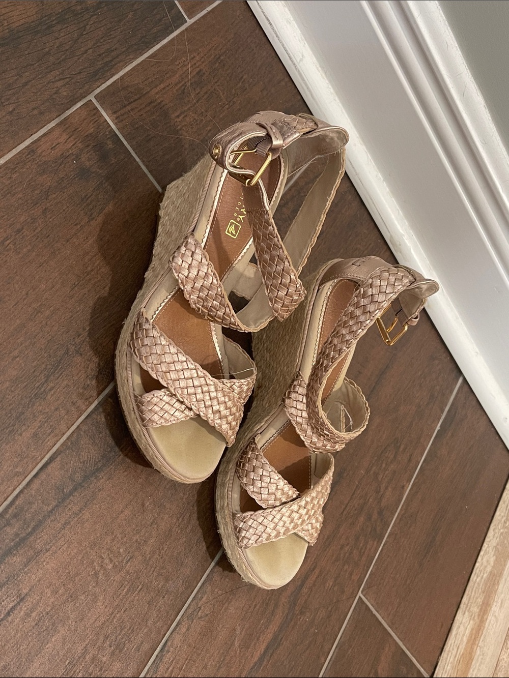 Sperry Top Sider Braided Espadrille Wedge Sandals in Blush
